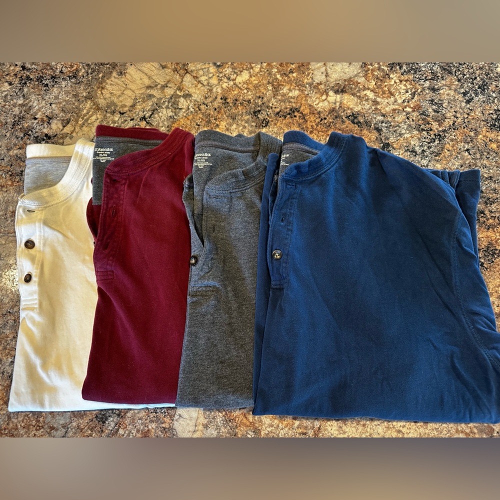 Last chance!!!  St John’s Bay Cream Henley Shirts
